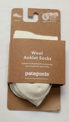 Patagonia Wool Anklet Formfitting Fit Socks EW7 Birch White Large NWT • $21.99