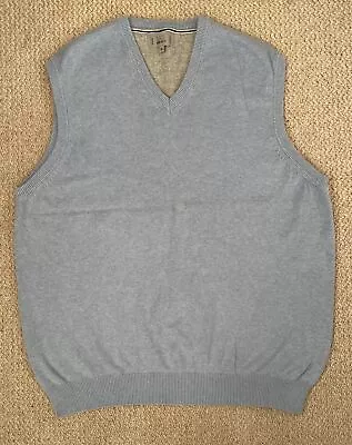 Men’s M&S Light Blue Chambray Sleeveless Jumper Tank Top XL Excellent • £12