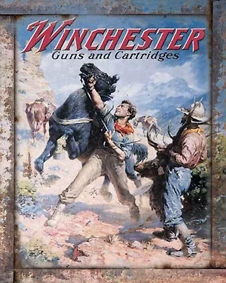 Winchester Hunting Firearms S2 8x10 Rustic Vintage Sign Style Poster • $12.50