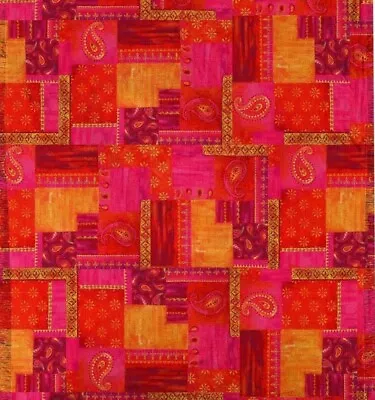 Orange Throw Blanket Abstract Patchwork Paisley Decorative Moroccan 50 X60  • $24.99