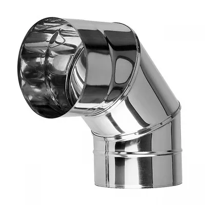 £22.69 • Buy Stainless Steel 90 Degree Elbow Chimney Liner Bend 90° Multi Flue Stove Pipe