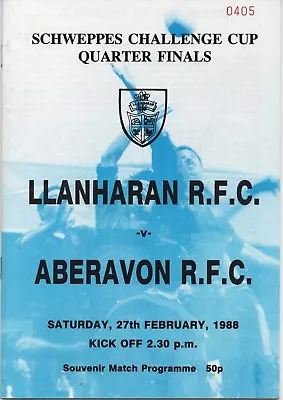 Feb 88 LLANHARAN V ABERAVON Welsh Cup  • £5