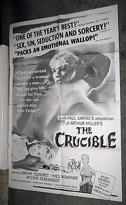 THE CRUCIBLE Orig 1958 One Sheet Movie Poster MYLENE DEMONGEOT/SIMONE SIGNORET • $43.99