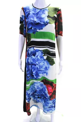 Preen By Thornton Bregazzi Womens Silk Chiffon Midi Dress Multicolor Size XS • $245.71