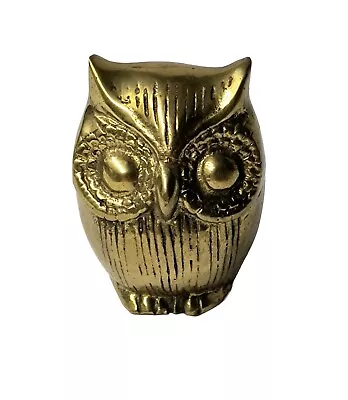 Vintage MCM Mini Brass Owl Figurine Paperweight Mid-Century Modern • $15.99