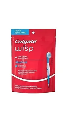 Colgate Wisp Max Fresh Disposable Mini Travel Toothbrushes Peppermint 24 Count • $6.44