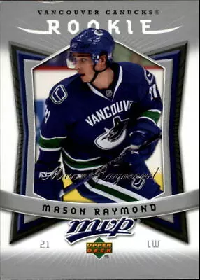 2007-08 Upper Deck MVP Canucks Hockey Card #378 Mason Raymond Rookie - EX • $3