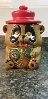 Adorable Vintage Hand Painted Ceramic Cookie Jar Bear / Panda Bear • $16.99