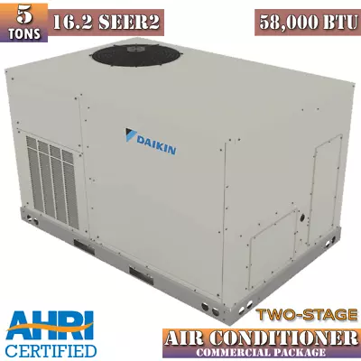 Daikin 5 Ton Packaged Air Conditioner 16.2 SEER2 Light Commercial Two-Stage ECM • $4999