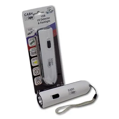 Cash Minder USB Rechargeable UV Counterfeit Forged Fake Money Tester Detector • £10.75