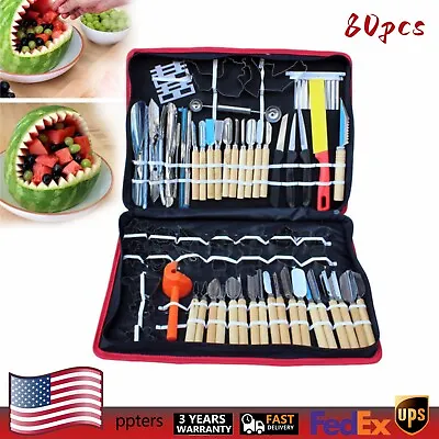 80PCS Carving Tools Kitchen Food Vegetable Fruit Sculpting Peeling Culinary Set • $24.70