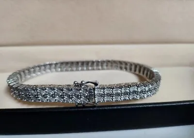 Men Bracelet With Diamonds . 4ct Silver Bracelet 8inch  • $150