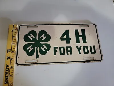 Vintage 4H Club Metal License Tag  4H For You  • $47.99