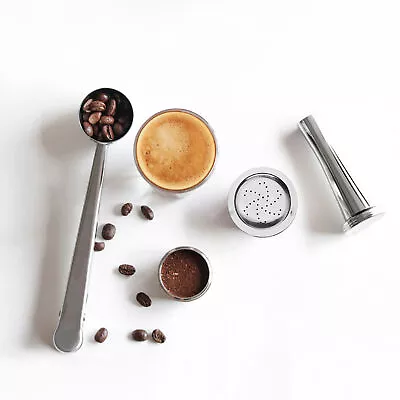 GH Refillable Capsule Coffee Filter Set Coffee Tamper Brush Spoon For K-fee ZZ1 • £20.34