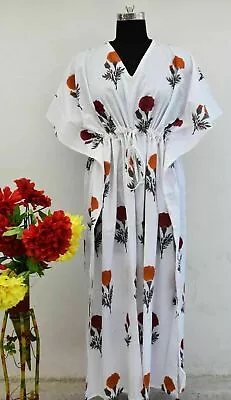 Printed Kaftan Long Maxi Dress Night Wear Gown Bohemian Beach Wear Kaftan Dress • $49.50