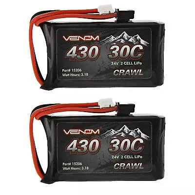 30C 2S 430mAh 7.4V LiPo Battery With JST-PH 2.0 For Axial SCX24 (2 Pack) • $42.77