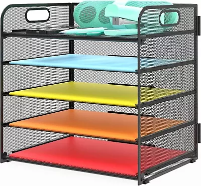 Letter Tray Paper Organizer 5-Tier Mesh Desk File 5-tier Desk Organizer • $25.29