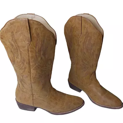 SILVER CANYON Women's Western Boots Size 11 Light Brown Cowgirl Cowboy Tan • $49.99