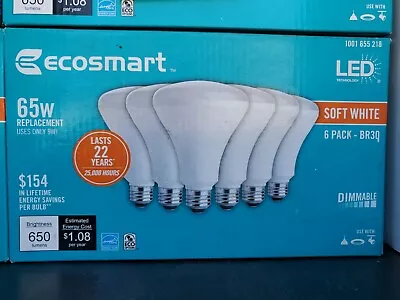 Ecosmart 65 Watt Soft White LED Flood Light Bulbs 6 Pack • $18.99