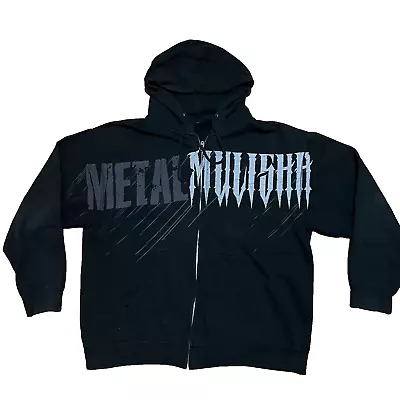 Y2K Metal Mulisha All Over Print Hoodie Sweatshirt Grunge Size XXL Skulls Y5 • $67.49