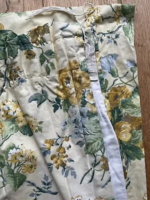 Pair Laura Ashley Floral Pattern Lined Curtains 44in Wide 69in Drop • £29.95