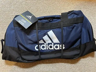 Adidas Defender III Medium Duffel Bag Navy/Black/White No Shoulder Strap NEW! • $40