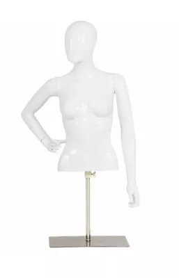 Female Mannequin Realistic Torso Half Body Head Turn Dress Form Display W/Base • $74.99