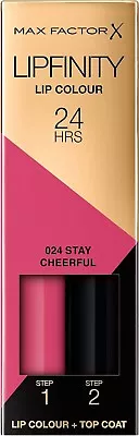 Max Factor Lipfinity Long-Lasting Two Step Lipstick | 024 Stay Cheerful  | • £7.99