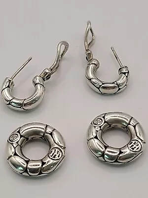 JOHN HARDY Kali Pebble SINGLE EARRING Sterling 925 Hoop Door Knocker Dangle • $99