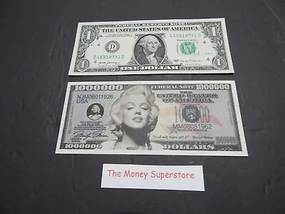 Marilyn Monroe 1 Million Dollar Bill U.s. $1000000 New Item #90 • $0.99
