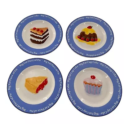 Mikasa Studio Nova Set Of 4 Dessert Plates Sweet Treats Cake Pie Pudding Vtg • $18.97