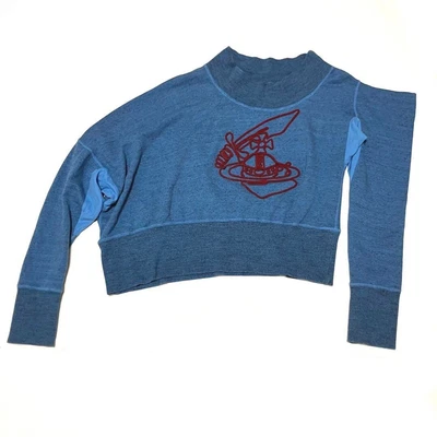 £137.53 • Buy Vivienne Westwood Deformed Sweatshirt Blue Anglomania Red Orb Size 38