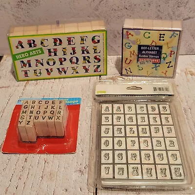 Vintage Wooden Rubber Stamps  Alphabet Lot Of 4 • $19