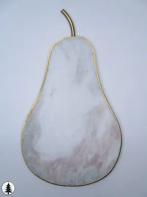 Anthropologie Pear-Shaped Marble Cheese Board Serving Tray Modern Classic A • $45