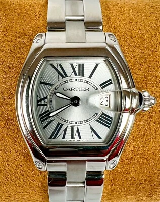 $2121 • Buy Cartier Roadster Silver Women's Watch 31MM- 2675 Fits Size Six Wrist