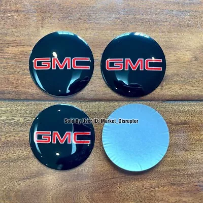 4 PCS - Wheel Center Cap Logo Sticker Decal Emblem Black 3.5  GMC 1500 2500 3500 • $28.99