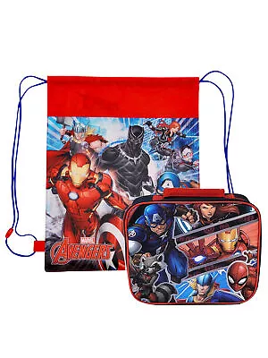 Avengers Insulated Lunch Bag Thor Spider-Man W/ Boys Marvel Sling Bag Set • $16.99