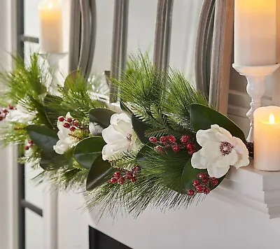 4' Glistening Magnolia And Berry Garland By Valerie • $38.69