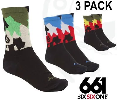 £19.95 • Buy 661 Mtb Crew 5  Socks Camo / Rwb / Rasta - Pack Of 3