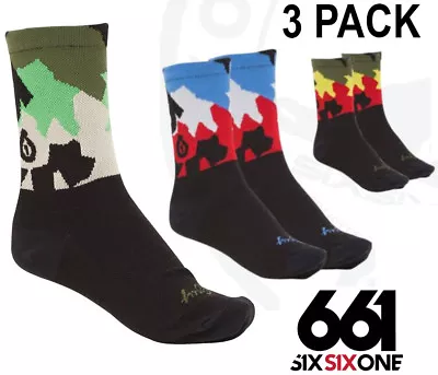 £19.95 • Buy 661 Mtb Crew 5  Socks Camo / Rwb / Rasta - Pack Of 3