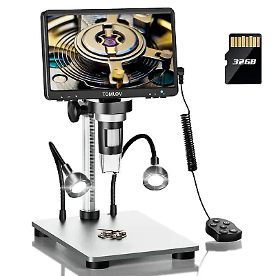 TOMLOV 7  Digital Microscope 1200X Solder Magnifier Coin Microscope 1080P Vedio • $79.99