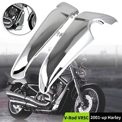 $122.53 • Buy Chrome ABS Plastic Radiator Side Covers Shrouds Mounting Fit For Harley V-Rod