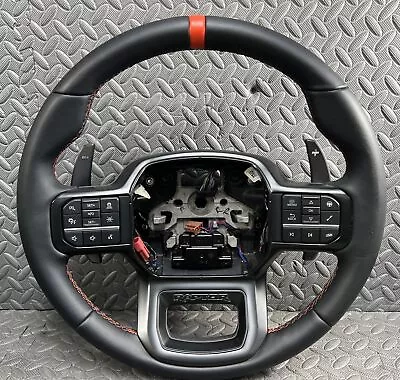 ⭐ Oem 2021-2023 Ford F150 F-150 Raptor Leather Steering Wheel Orange Stripe • $649.99