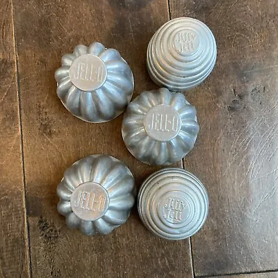 Set Of 5 Vintage Small Individual JELL-O & Jiffy Jell Molds Aluminum 2 Styles • $10