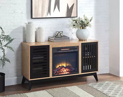 Fireplace TV Stand For TVs Up To 50  Media Console W/Electric Fireplace&Cabinets • $503.86