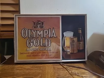 Vintage Olympia Beer Lighted Sign Olympia Gold Light Beer Olympia Brewing CO WA • $79.99