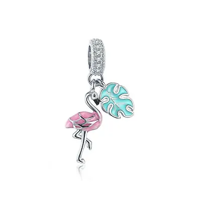 Silver Pandora Style Charm In A Flamingo Design - Fits Popular Bracelets • £20.55