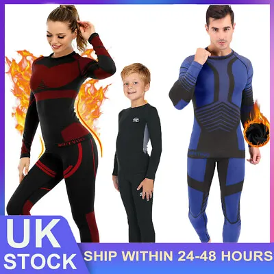 £20.82 • Buy Thermal Long Johns Top + Bottom Underwear Base Layer Set Family Matching Outfit 