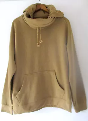 Mens Black Jack Pullover Sweatshirt With Hood & Cowl Neck Beige Size Large • $18