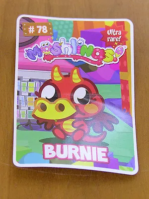 Moshi Monsters Burnie Card New Unused Code • $1.99